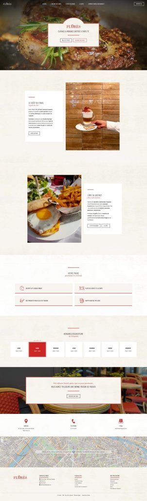 Site internet créé par Vistalid pour Le Florès, restaurant à Paris 7e