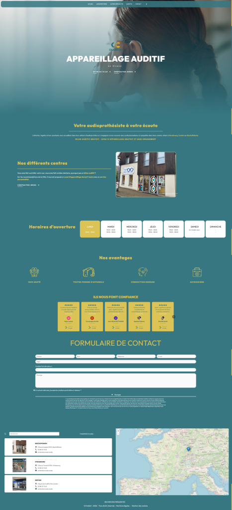 Page d'accueil du site internet Crouzier, réalisé par Vistalid