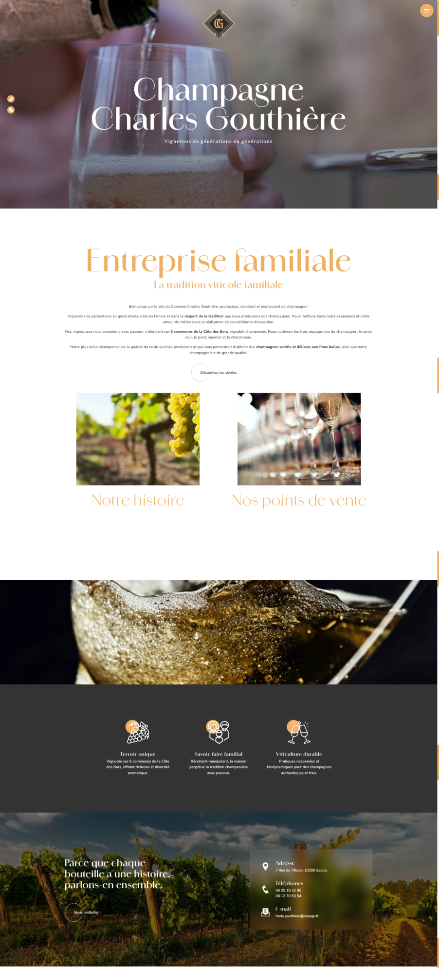 Champagne Charles Gouthière - Page accueil