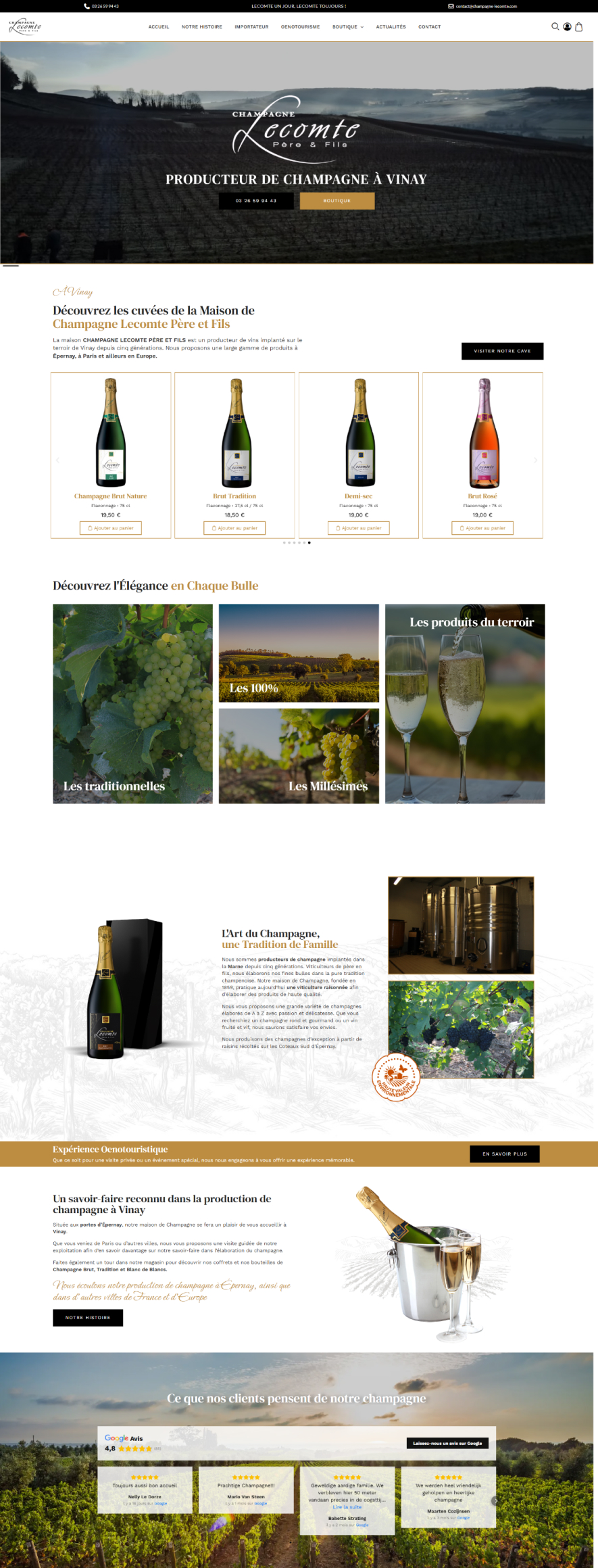 Champagne Lecomte - Page Accueil
